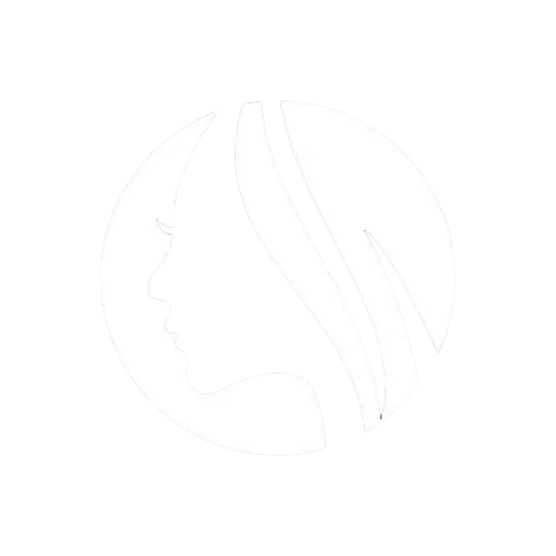 Minimal black and white logo of ButterflyHaircut.blog showing a woman's side profile inside a circle